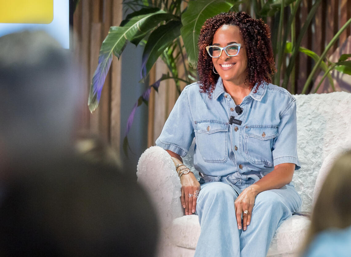 Dr. Ann-Louise Lockhart speaking on national TV Dr. Ann-Louise Lockhart delivering a keynote on organizational resilience.